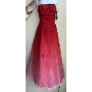 Vintage 90s Y2K Zum Zum Niki Livas Prom Gown Dress 5 NWT Beaded Fairy Corset